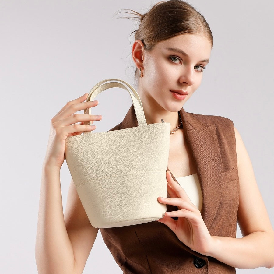 Exquisite Women's Genuine Leather Minimalist Crossbody Bucket Bag