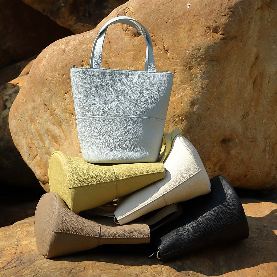 Exquisite Women's Genuine Leather Minimalist Crossbody Bucket Bag