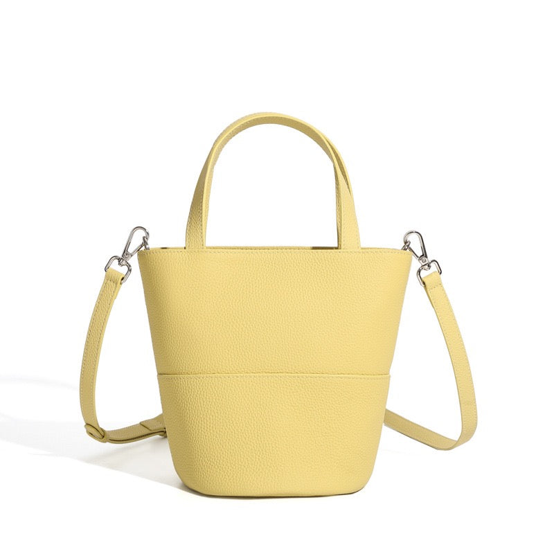 Exquisite Women's Genuine Leather Minimalist Crossbody Bucket Bag