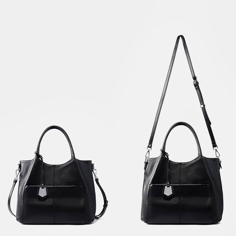 Elegant Genuine Leather Tote Bag – Versatile Large Capacity for Everyday Chic