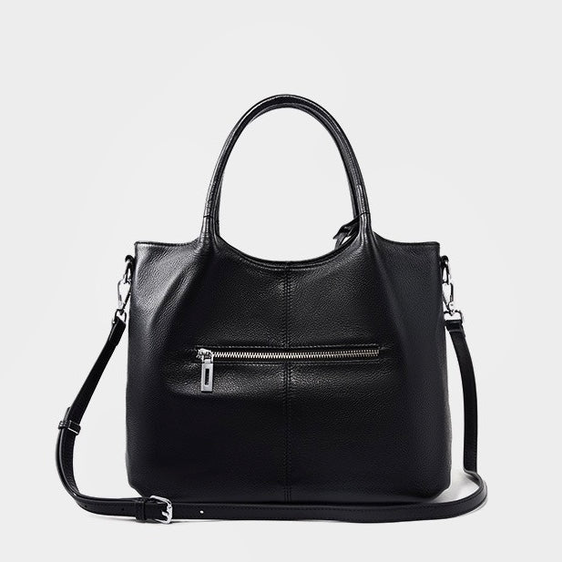 Elegant Genuine Leather Tote Bag – Versatile Large Capacity for Everyday Chic