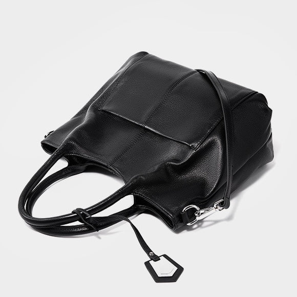 Elegant Genuine Leather Tote Bag – Versatile Large Capacity for Everyday Chic