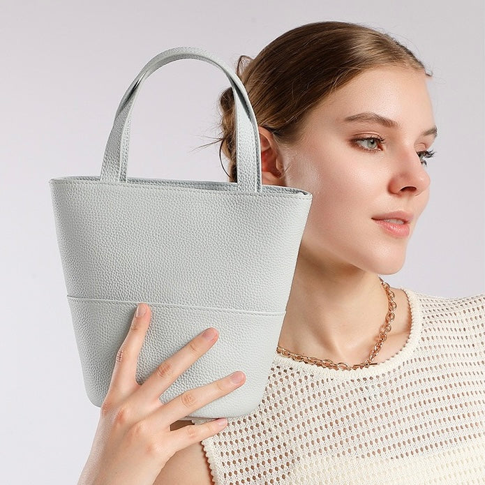 Exquisite Women's Genuine Leather Minimalist Crossbody Bucket Bag