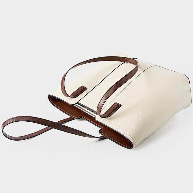 Elegant Genuine Leather Large Capacity Tote: Ultimate Everyday Commuter Bag