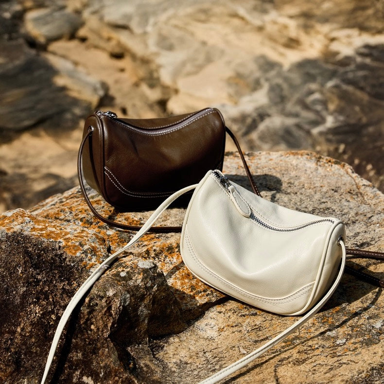 Elegant Genuine Leather Mini Crossbody Bag - Everyday Sophistication