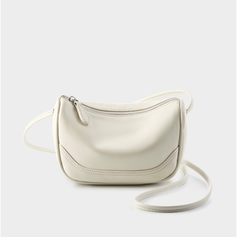 Elegant Genuine Leather Mini Crossbody Bag - Everyday Sophistication