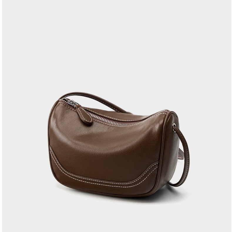 Elegant Genuine Leather Mini Crossbody Bag - Everyday Sophistication