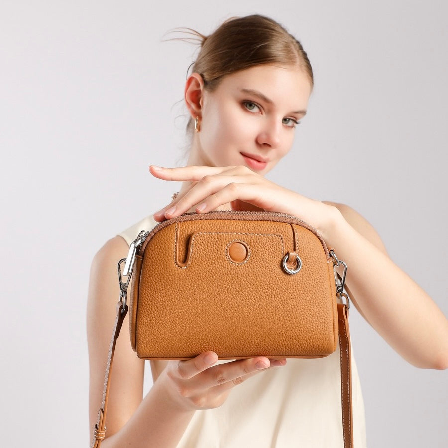 Genuine Cowhide Elegance: Versatile Crossbody Shoulder Bag