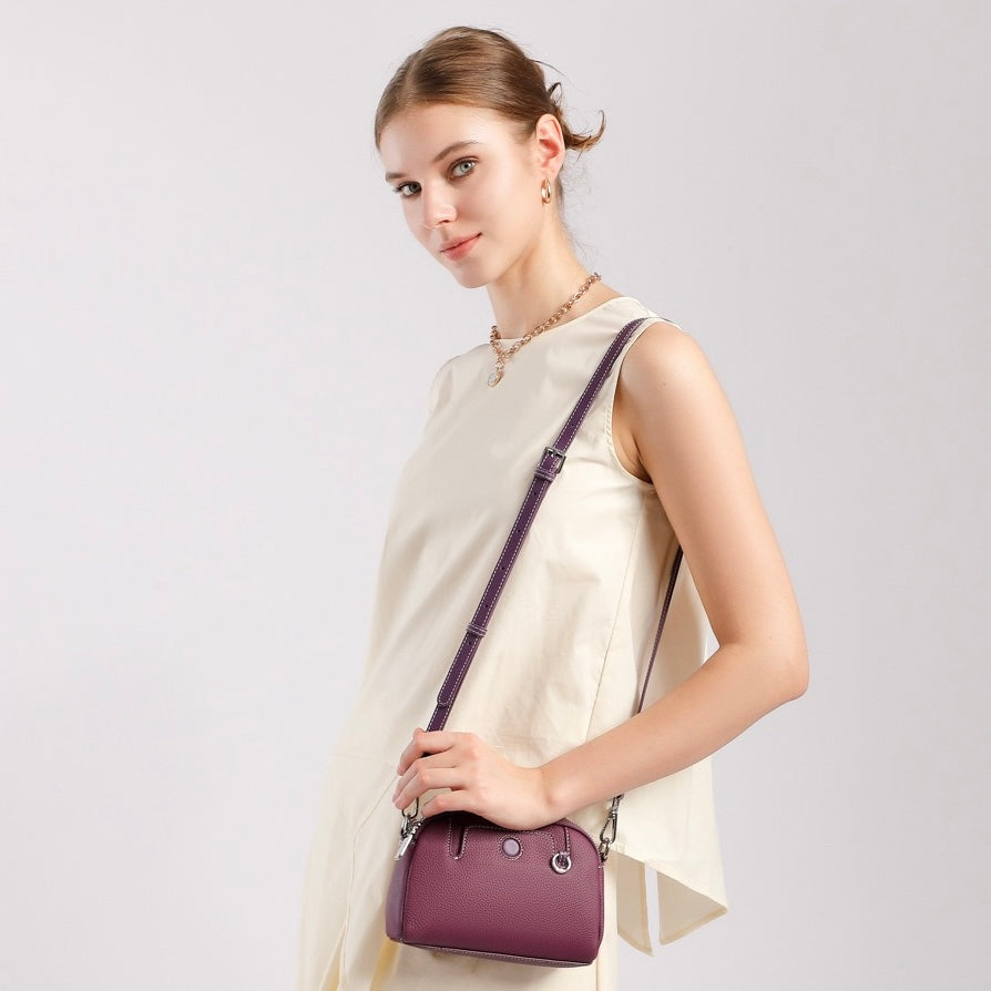 Genuine Cowhide Elegance: Versatile Crossbody Shoulder Bag