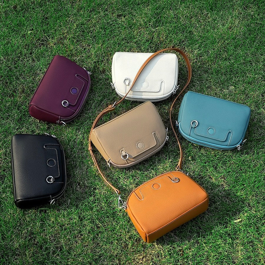 Genuine Cowhide Elegance: Versatile Crossbody Shoulder Bag