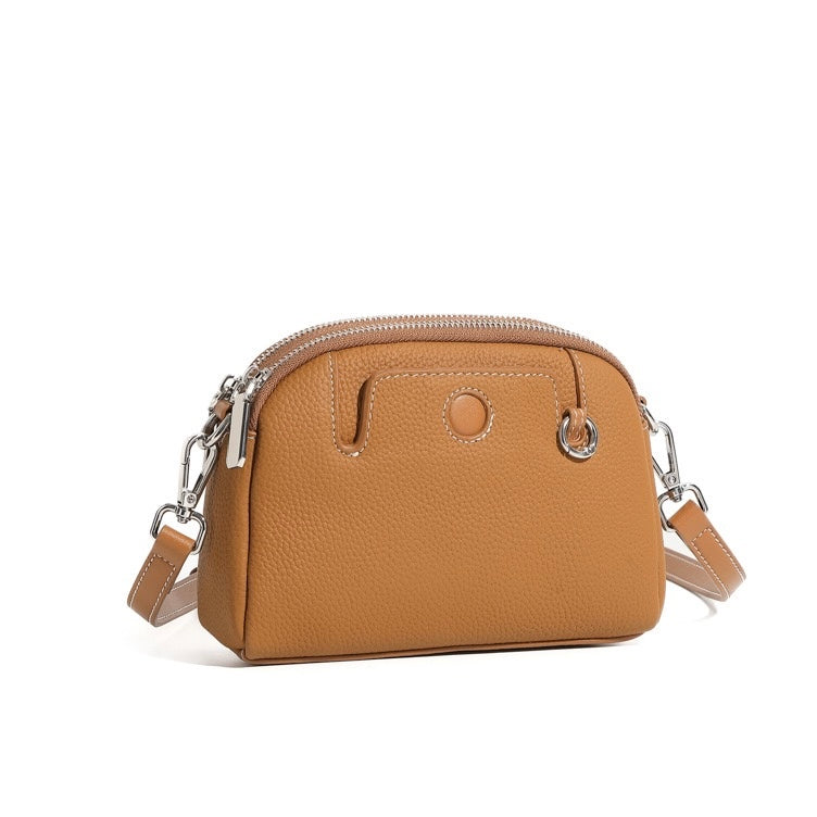 Genuine Cowhide Elegance: Versatile Crossbody Shoulder Bag