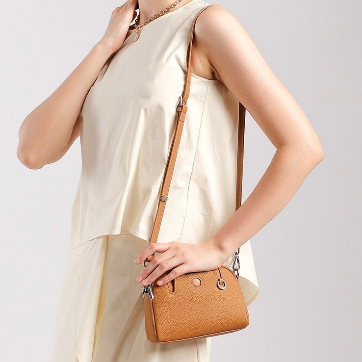 Genuine Cowhide Elegance: Versatile Crossbody Shoulder Bag