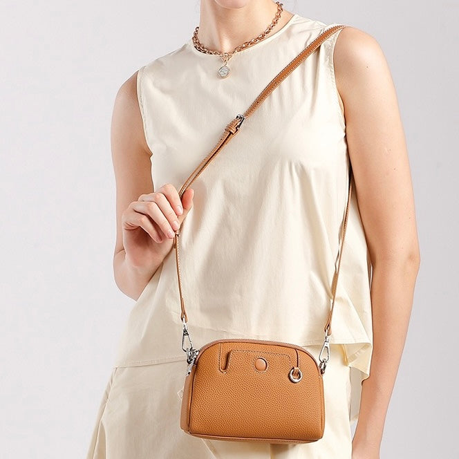 Genuine Cowhide Elegance: Versatile Crossbody Shoulder Bag