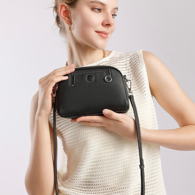 Genuine Cowhide Elegance: Versatile Crossbody Shoulder Bag
