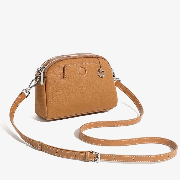 Genuine Cowhide Elegance: Versatile Crossbody Shoulder Bag