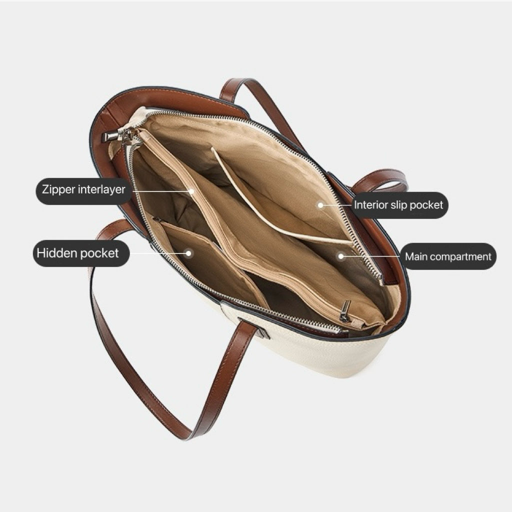 Elegant Genuine Leather Large Capacity Tote: Ultimate Everyday Commuter Bag