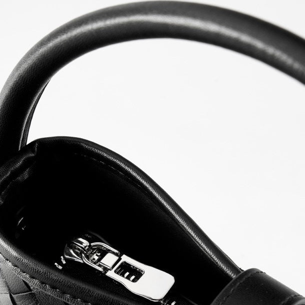 Genuine Sheepskin Woven Bucket Bag - Timeless Elegance for Everyday Chic