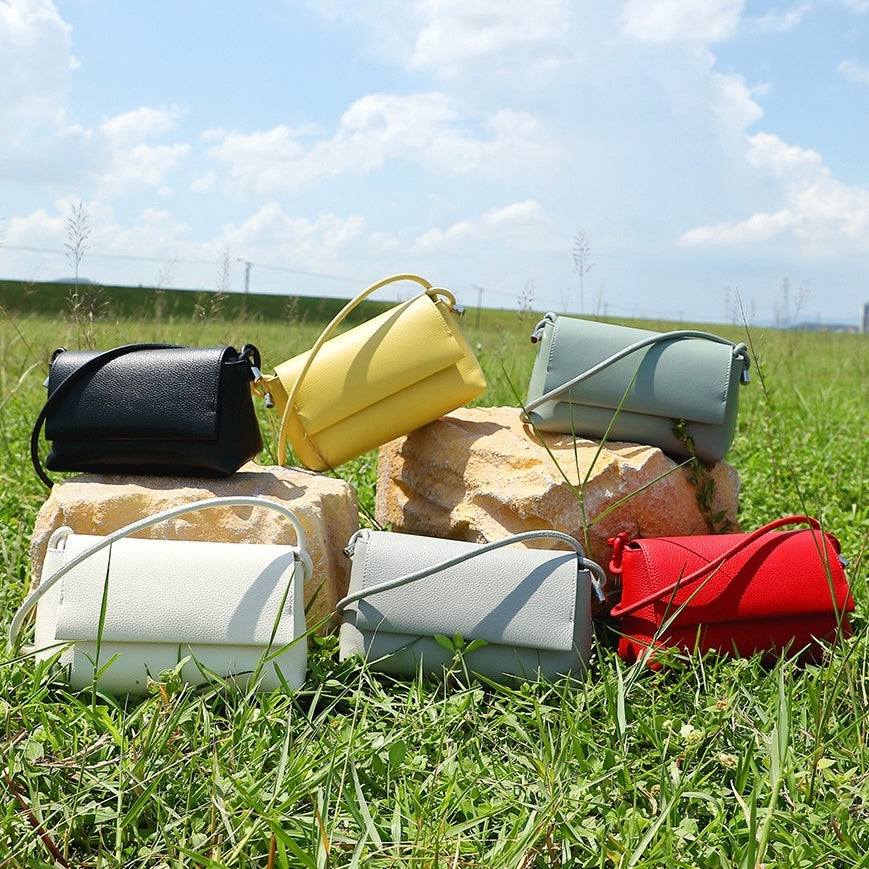 Multicolor Luxe Genuine Leather Compact Crossbody Bag