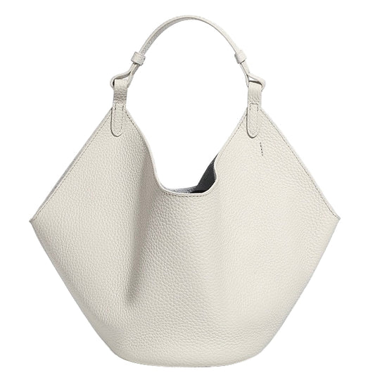 Elegant Genuine Leather Large Capacity Basket Tote Bag