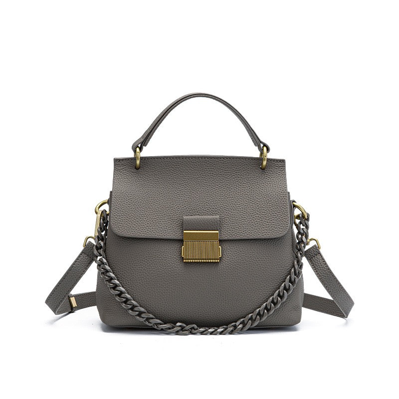 Elegant Leather Shell Chain Crossbody Bag