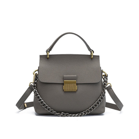 Elegant Leather Shell Chain Crossbody Bag