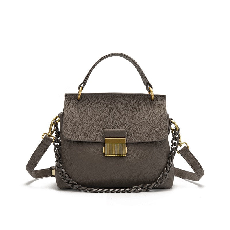 Elegant Leather Shell Chain Crossbody Bag