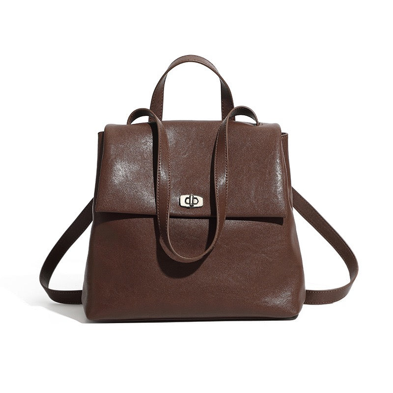 Luxurious Genuine Leather Versatile Backpack for the Modern Woman