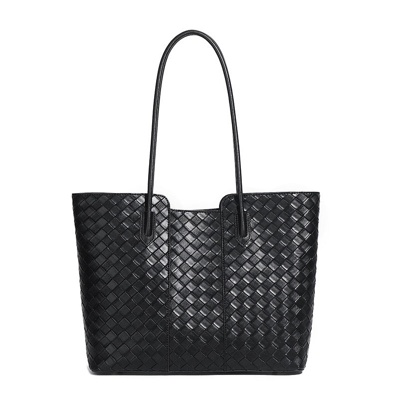 Elegant Woven Cowhide Tote Bag for Ultimate Sophistication