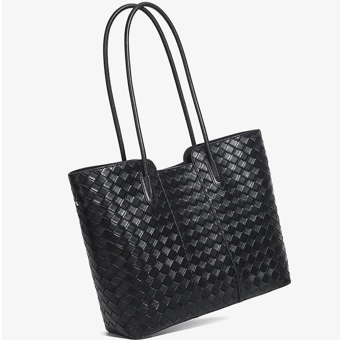 Elegant Woven Cowhide Tote Bag for Ultimate Sophistication
