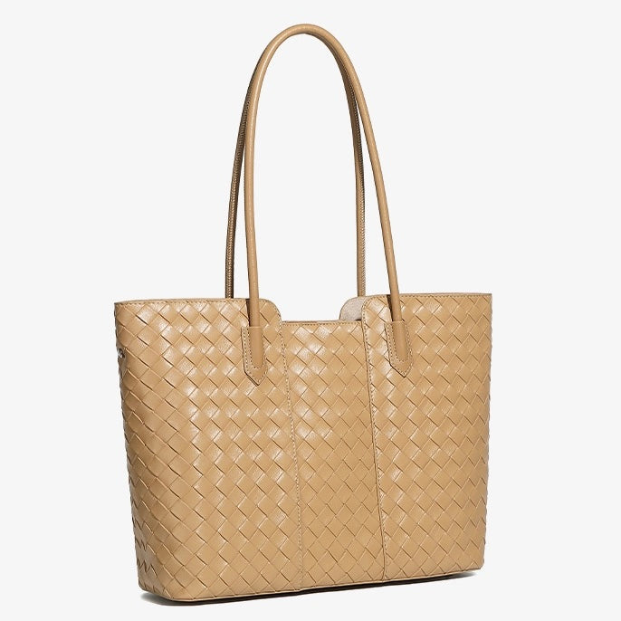 Elegant Woven Cowhide Tote Bag for Ultimate Sophistication