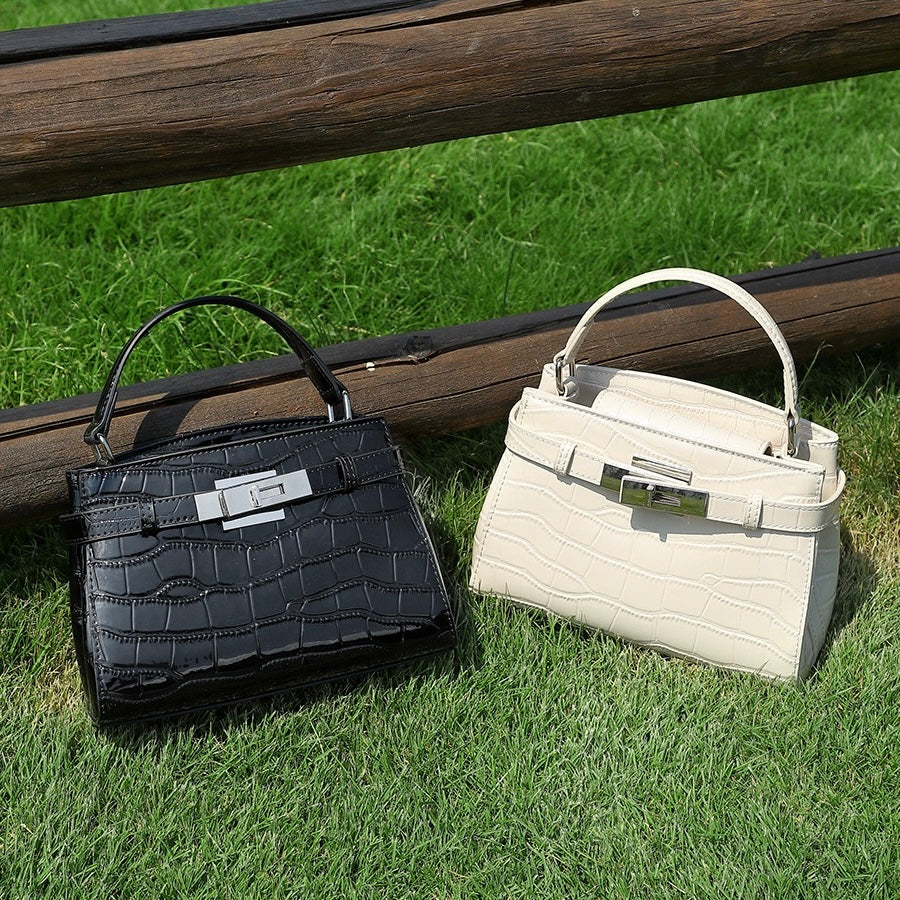 Luxury Crocodile Pattern Genuine Leather Handbag