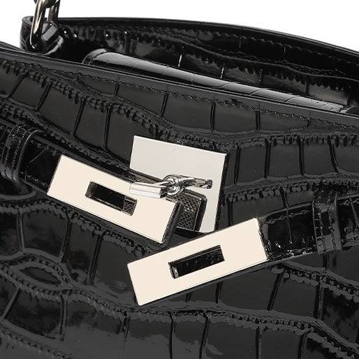 Luxury Crocodile Pattern Genuine Leather Handbag