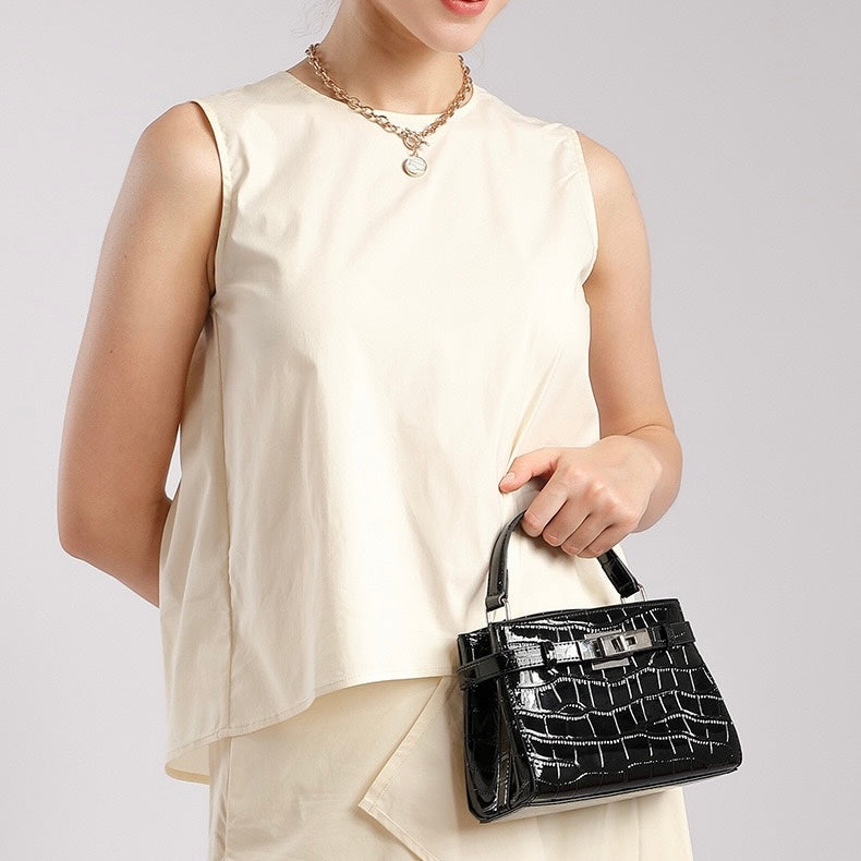 Luxury Crocodile Pattern Genuine Leather Handbag