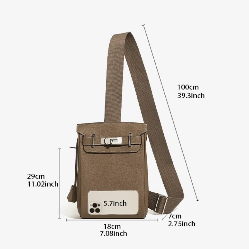 Top Grain Cowhide Luxe Crossbody Chest Bag