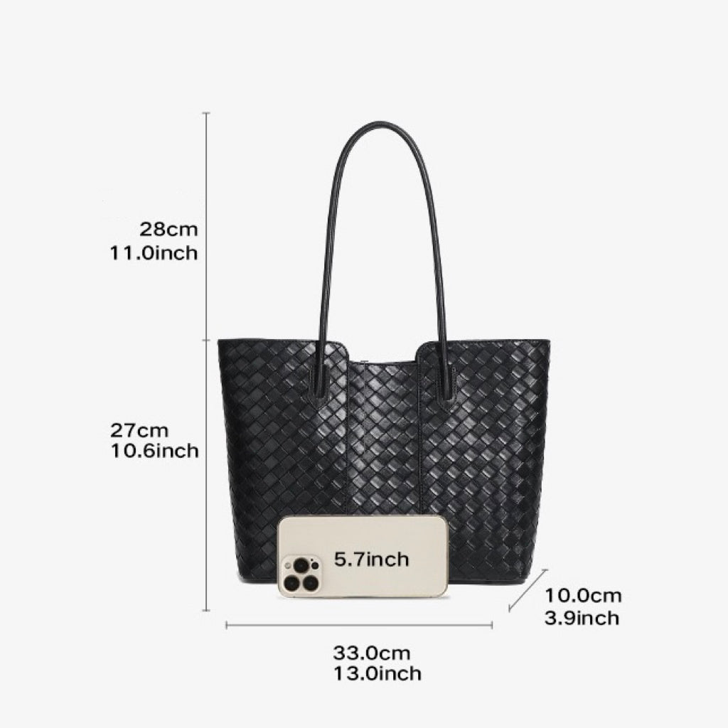 Elegant Woven Cowhide Tote Bag for Ultimate Sophistication