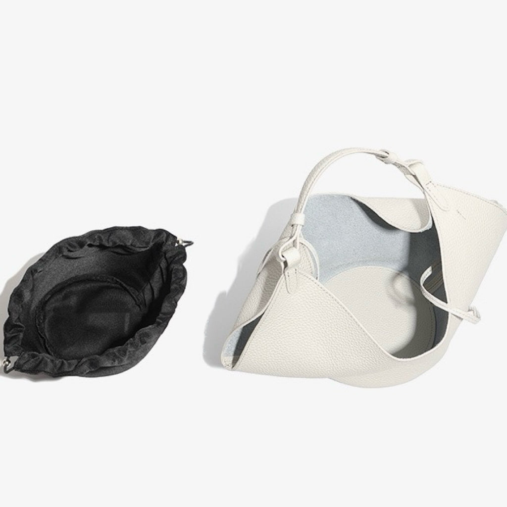 Elegant Genuine Leather Large Capacity Basket Tote Bag