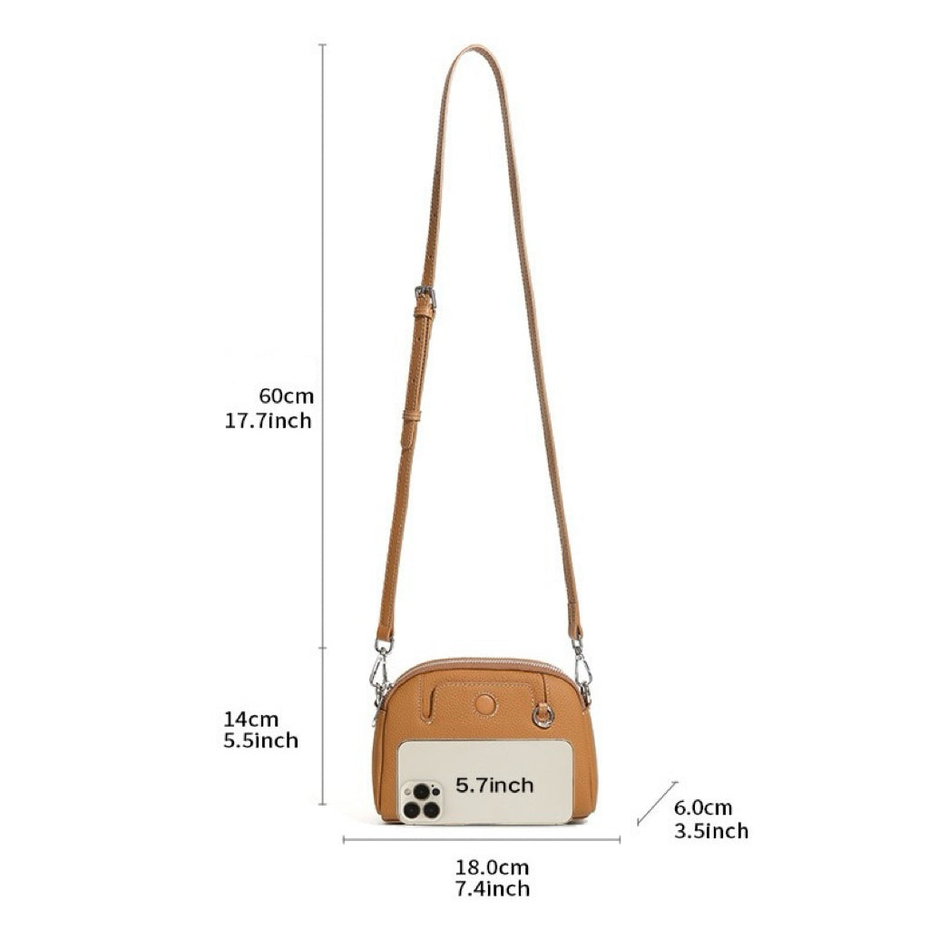 Genuine Cowhide Elegance: Versatile Crossbody Shoulder Bag