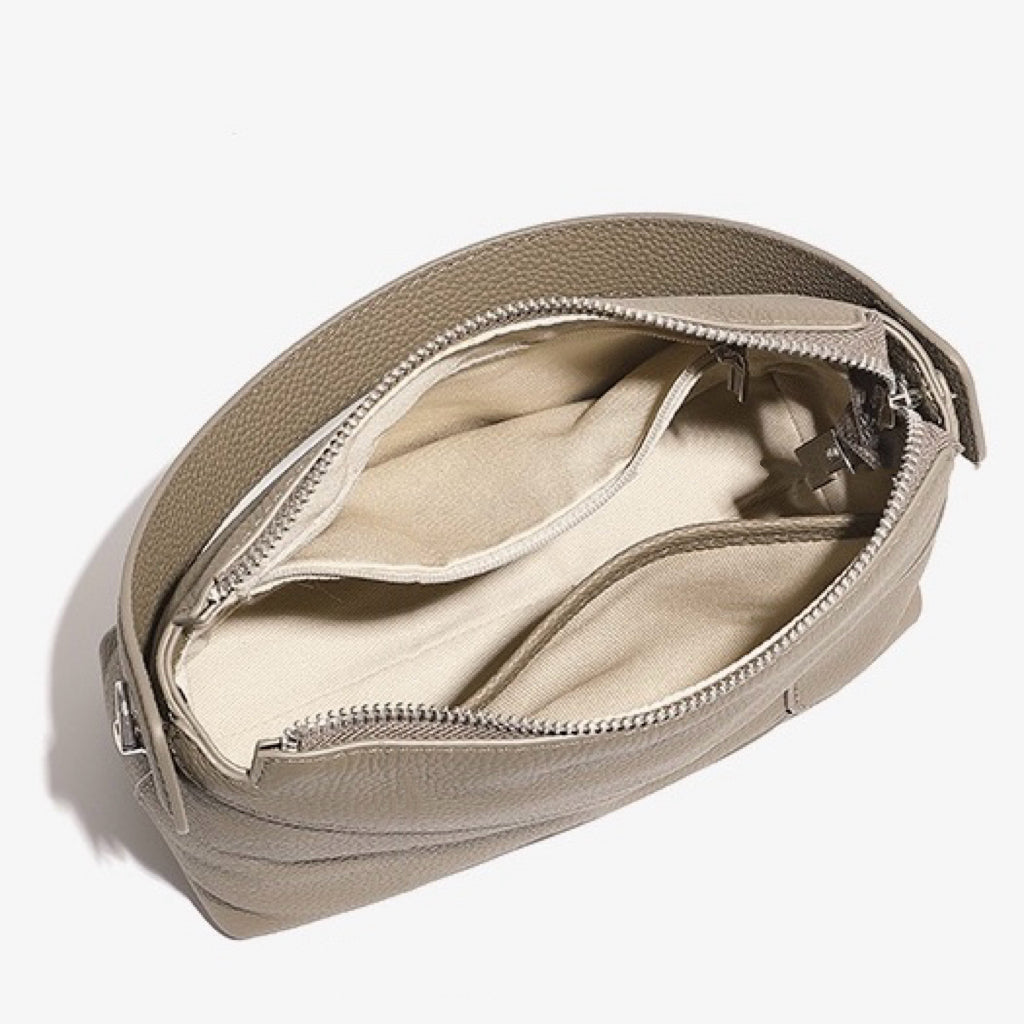 Luxurious Geometric Genuine Leather Pillow Crossbody Handbag