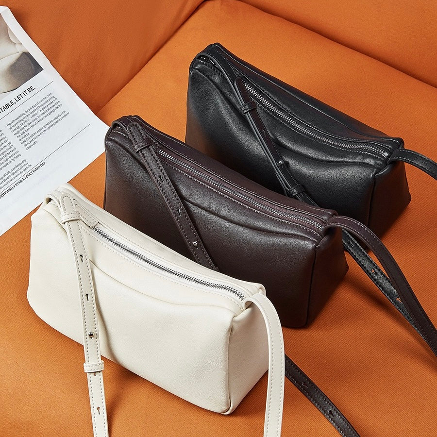Elegant Leather Minimalist Crossbody Shoulder Bag for Women