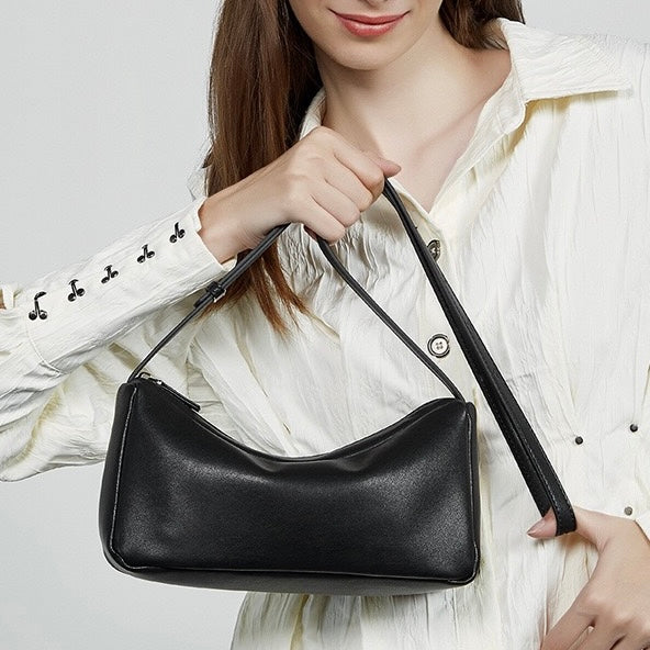 Elegant Leather Minimalist Crossbody Shoulder Bag for Women