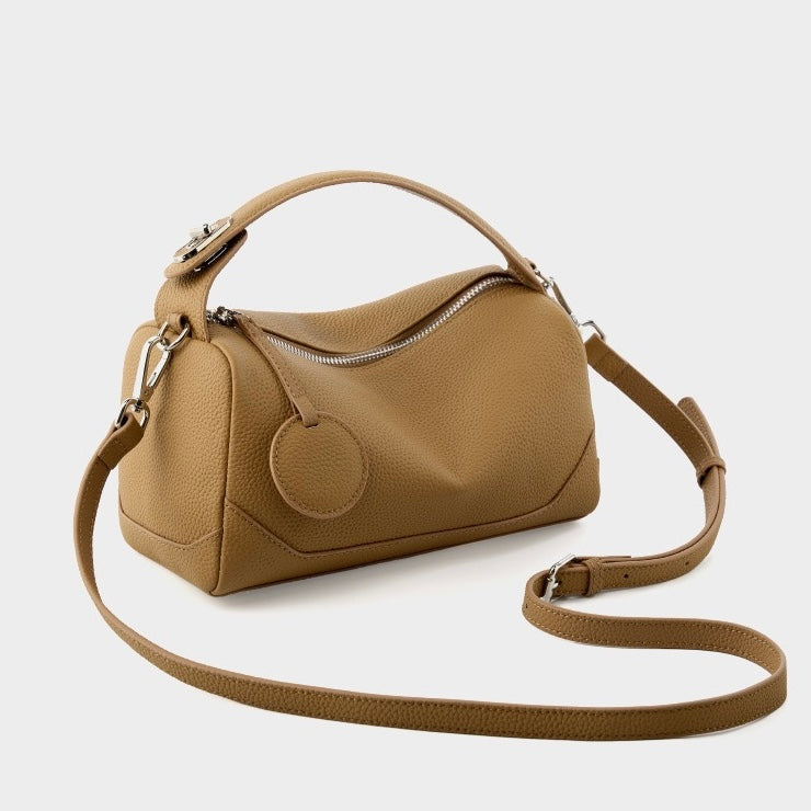 Premium Top-Grain Leather Women's Boston Bag