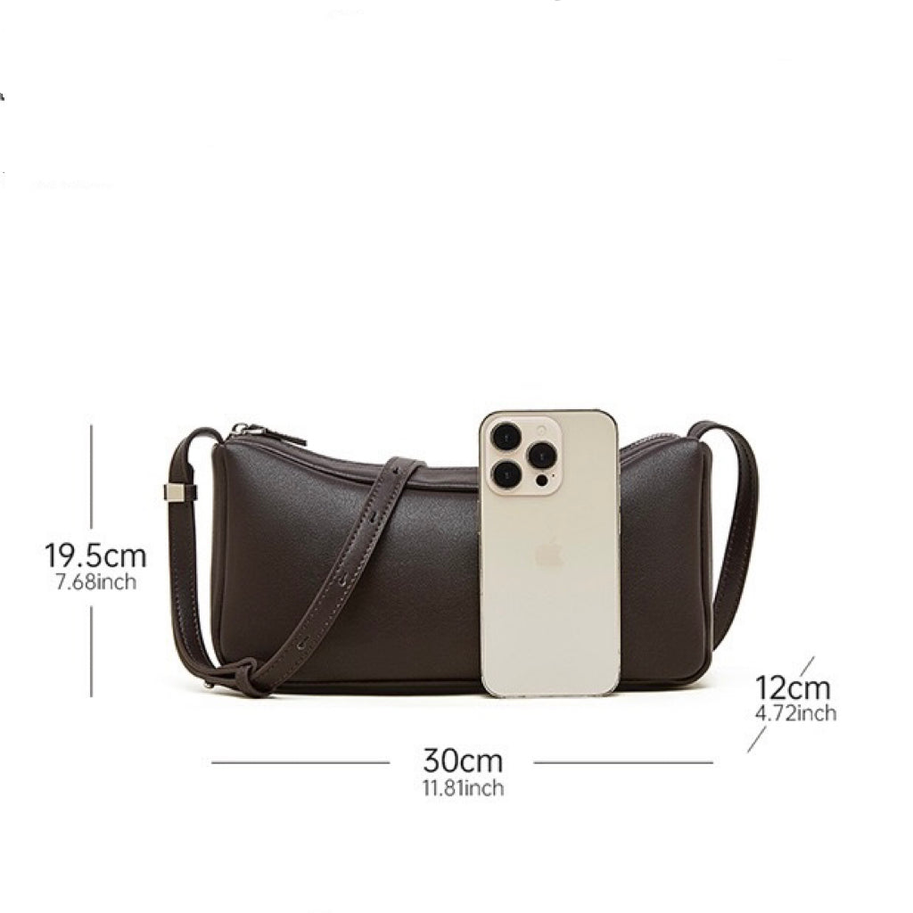 Elegant Leather Minimalist Crossbody Shoulder Bag for Women