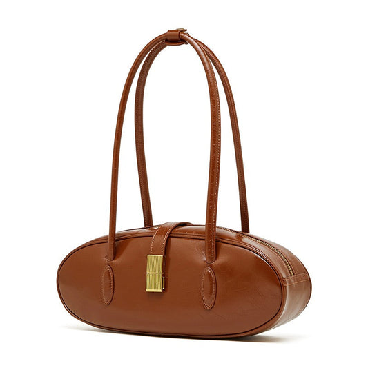 Top Grain Cowhide Elegant Baguette Bag for Women