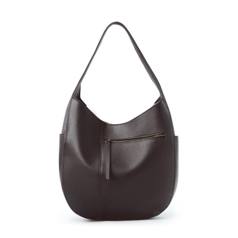 Chic Top Grain Leather Large Capacity Tote Bag