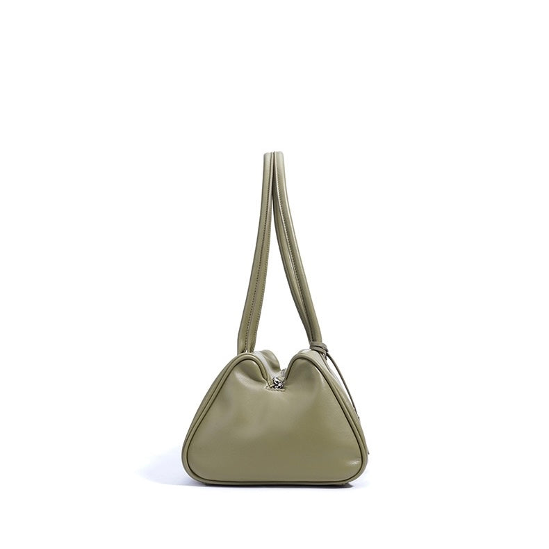 Pillow Shoulder Baguette Bag in Genuine Leather - French Elegance