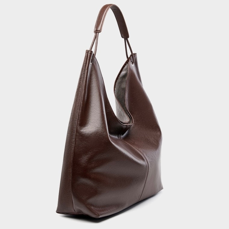Genuine Leather Hobo Tote Bag - Large Capacity & Minimalist Design