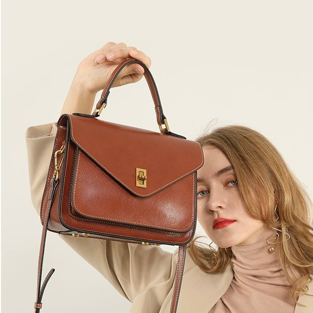Elegant Genuine Leather Crossbody Tote Bag for Women
