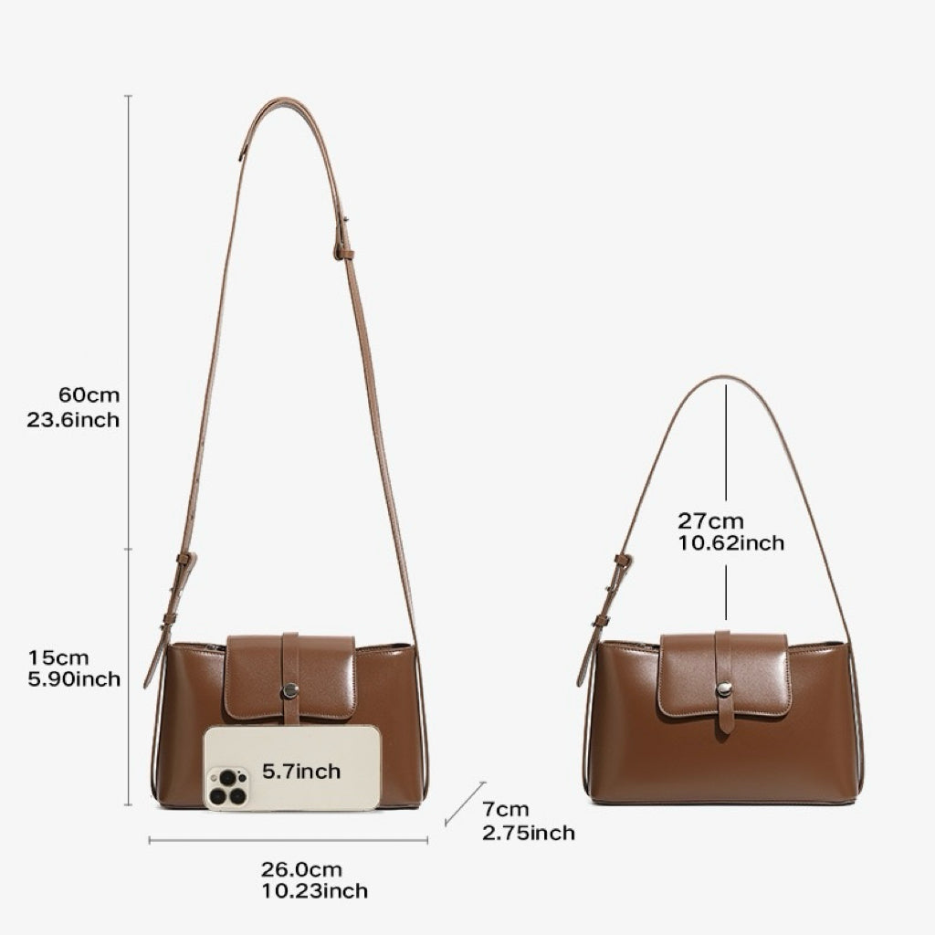 Elegance Redefined: Versatile Leather Handheld & Shoulder Bag