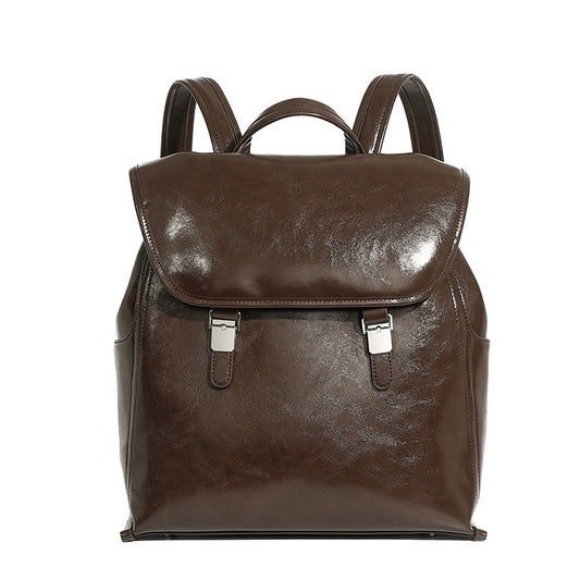 Genuine Leather Bronze-Era Unisex Casual Backpack