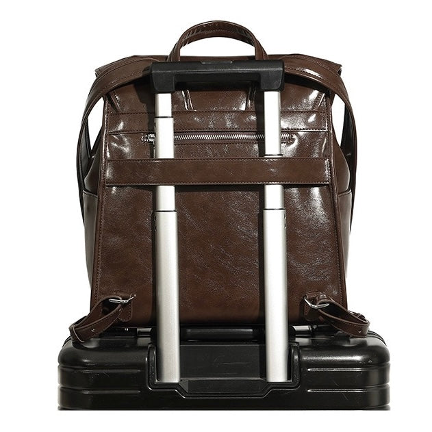 Genuine Leather Bronze-Era Unisex Casual Backpack